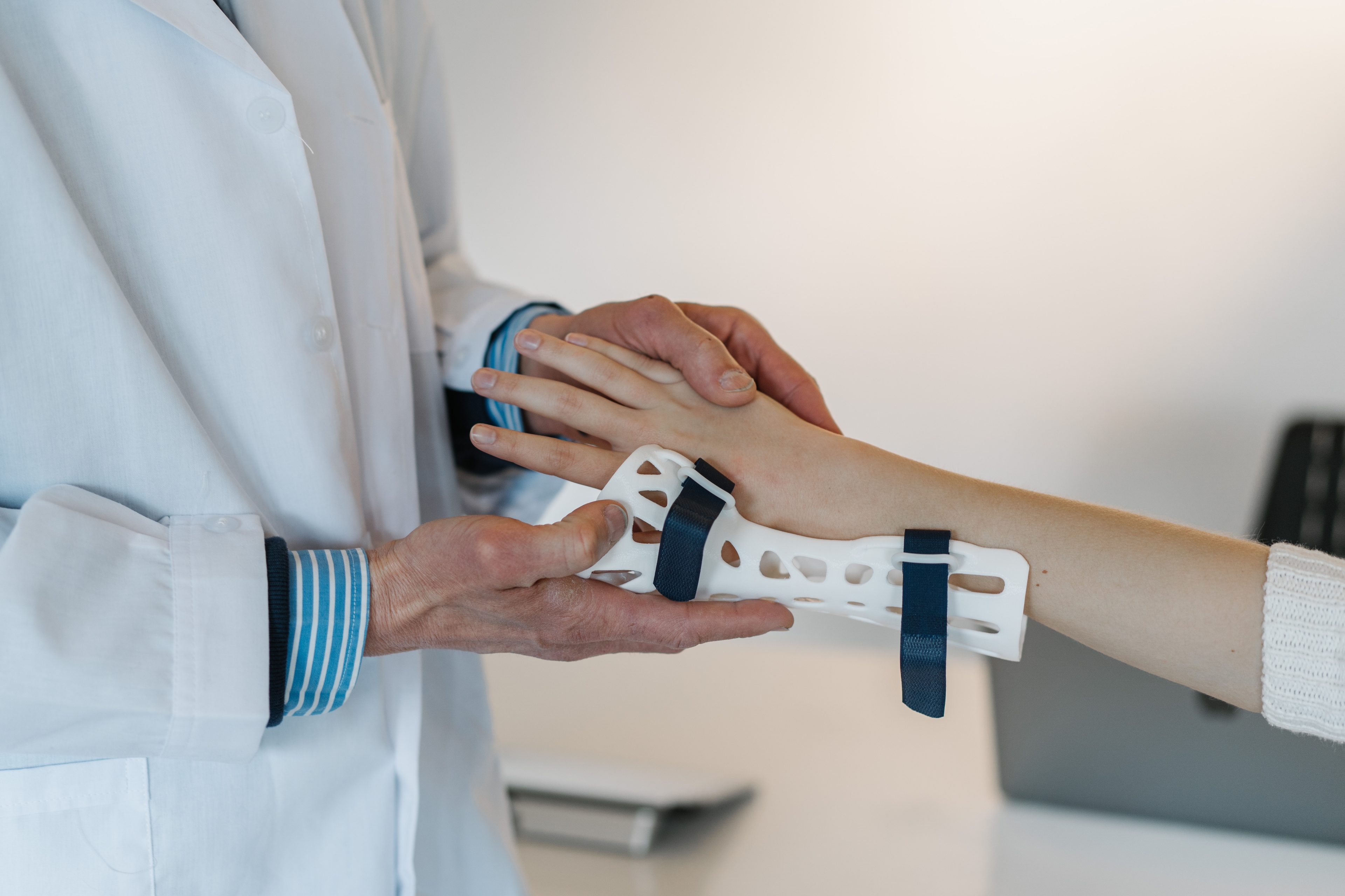 doctor giving a person a brace